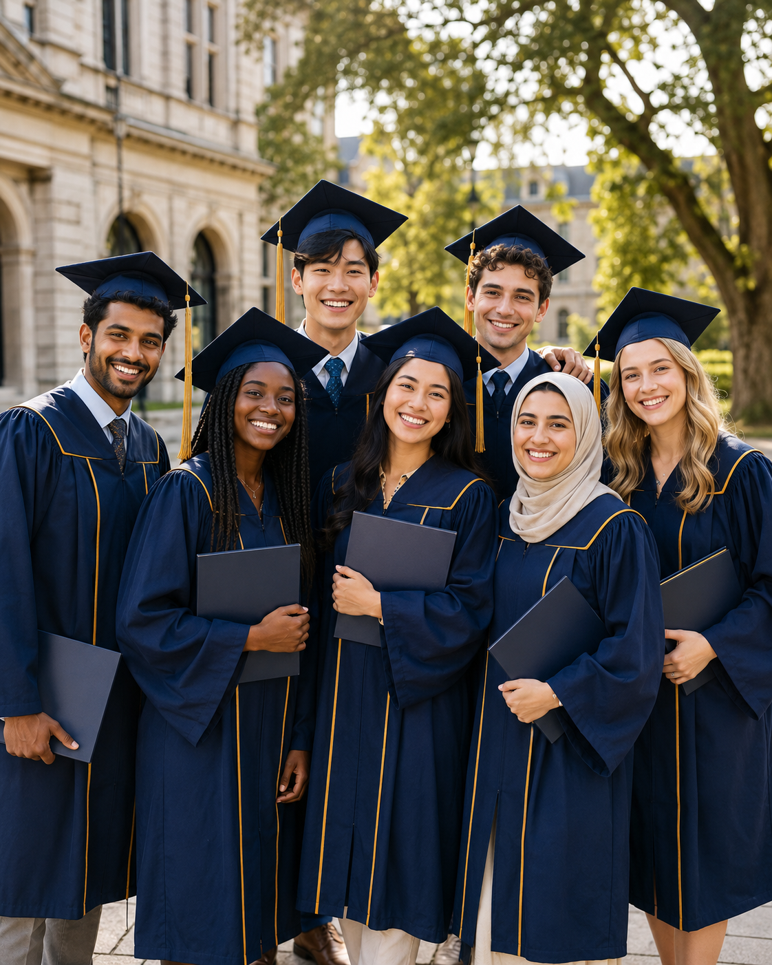 International graduates celebrating their achievement